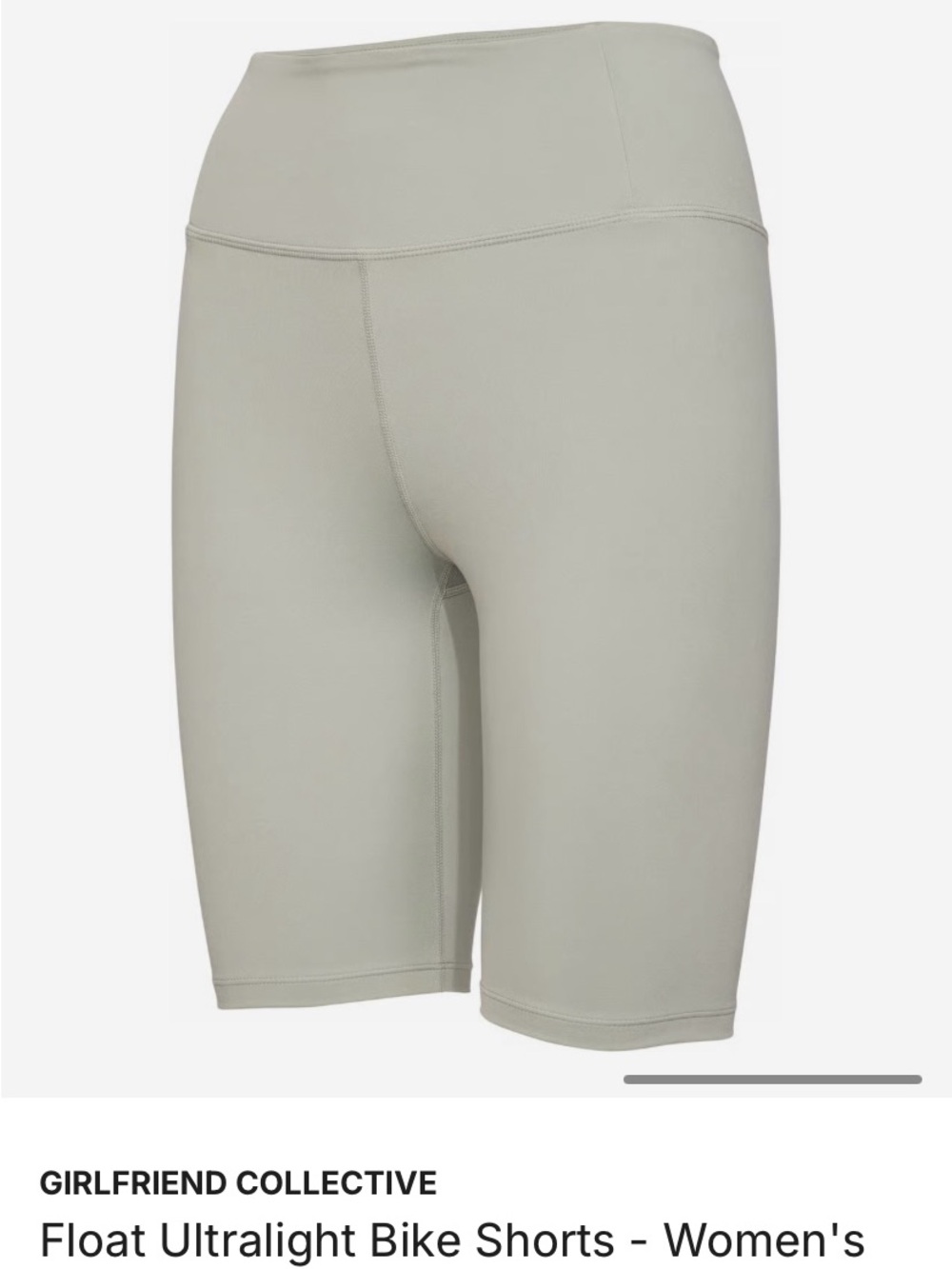 NWT Girlfriend Collective Float Ultralight high rise bike shorts, large